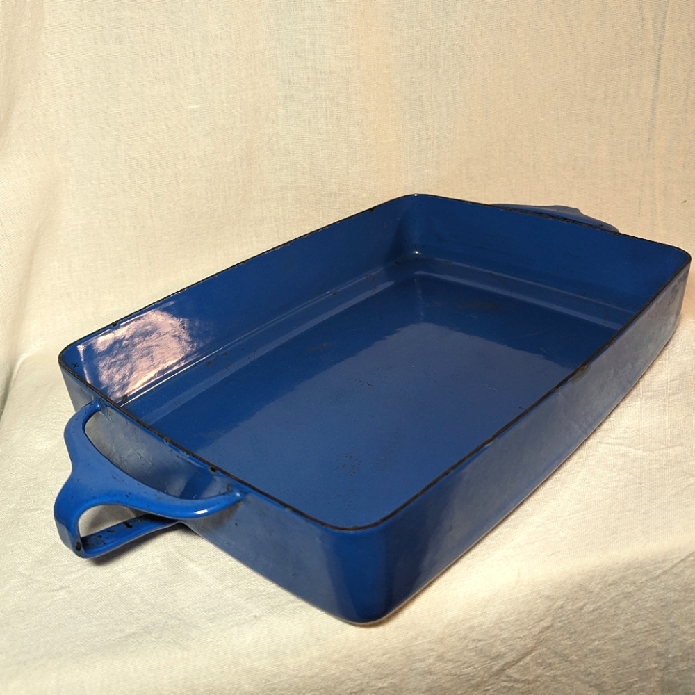 VTG Dansk Kobenstyle Small Rectangle Blue Enamel Bakeware Casserole Pan MCM - Picture 2 of 12